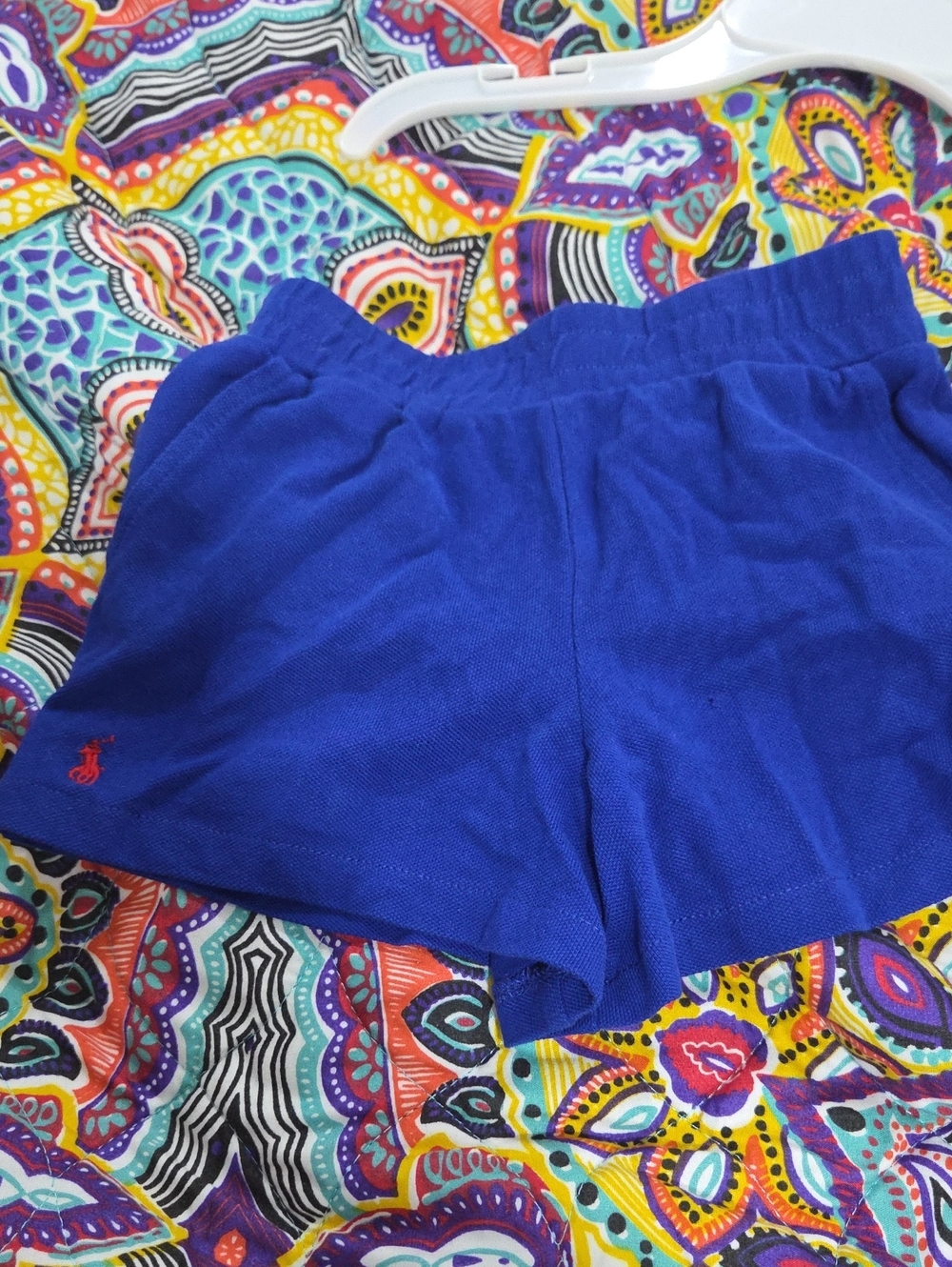 Ralph Lauren Royal Blue Girls' Cotton Athletic Shorts